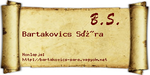 Bartakovics Sára névjegykártya