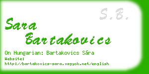 sara bartakovics business card