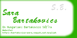 sara bartakovics business card